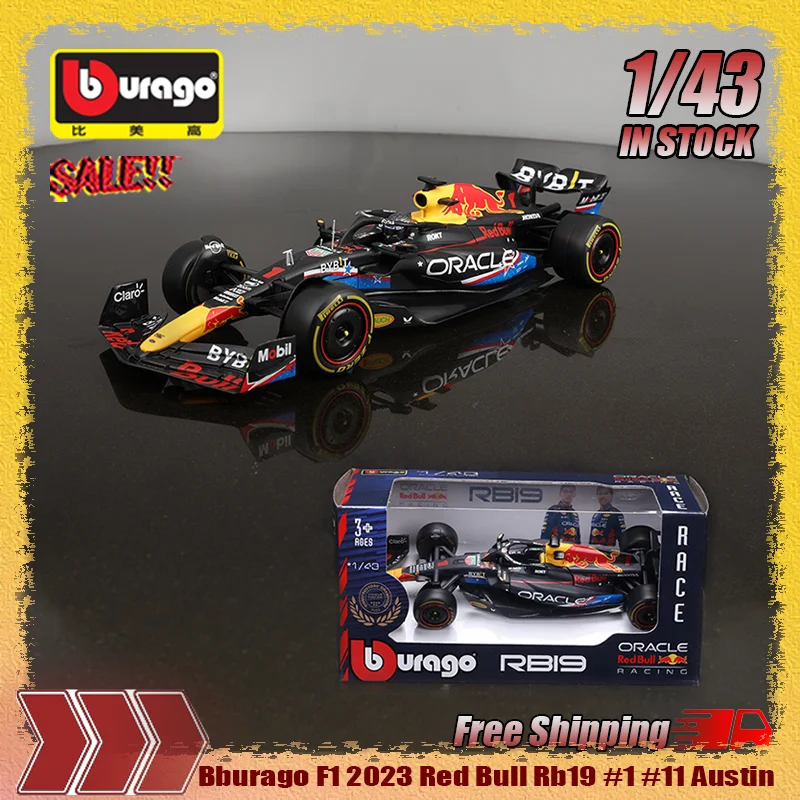 

Новинка в наличии Bburago 1:43 F1 2023 Miami Red Bull Rb19 Austin, имитация сплава, миниатюрная модель автомобиля, коллекция игрушек на заказ, орнамент