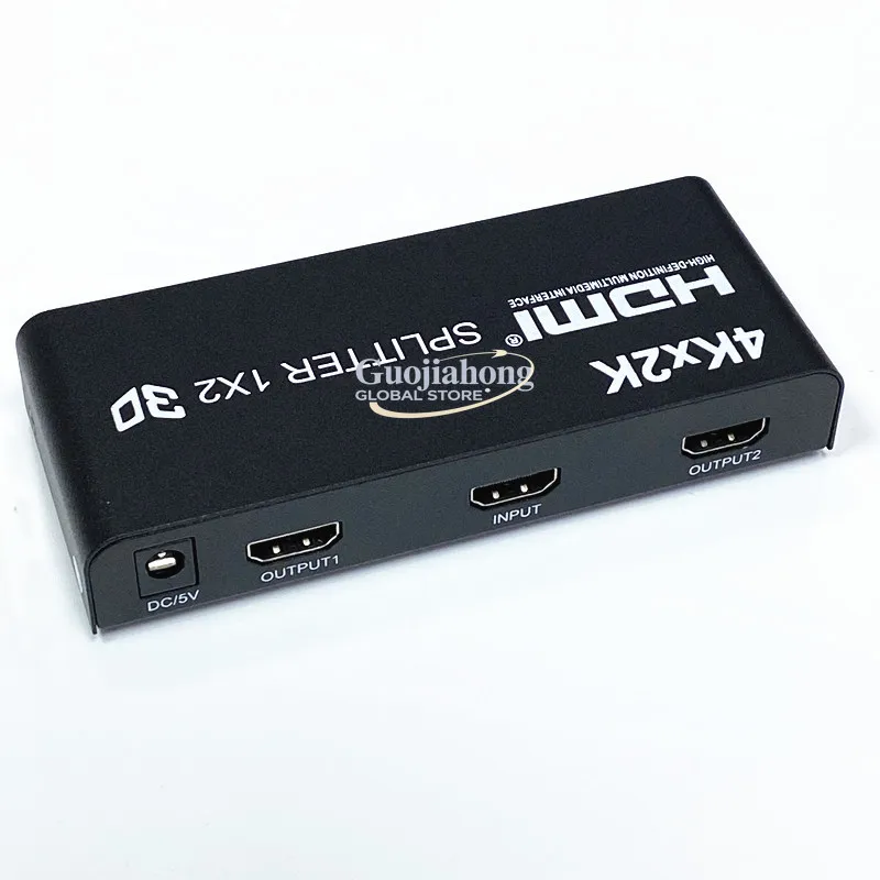 4K 1X2 splitter high definition audio, video synchronization, splitter   one in two out, power supply