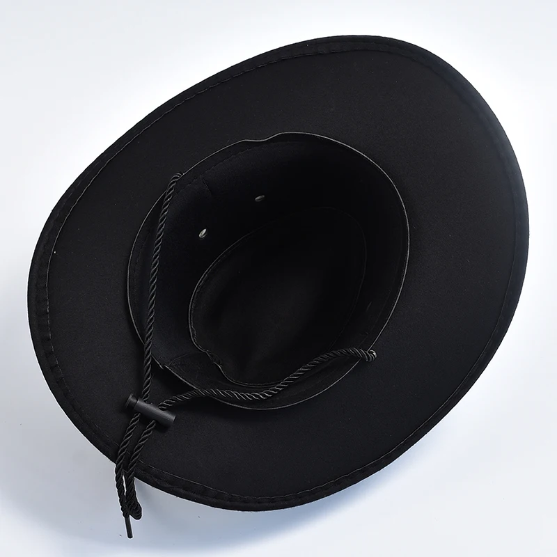 New Artificial Suede Western Cowboy Hats For Men Gentleman Cowgirl Jazz Hat Curved Brim Party Travel Hat