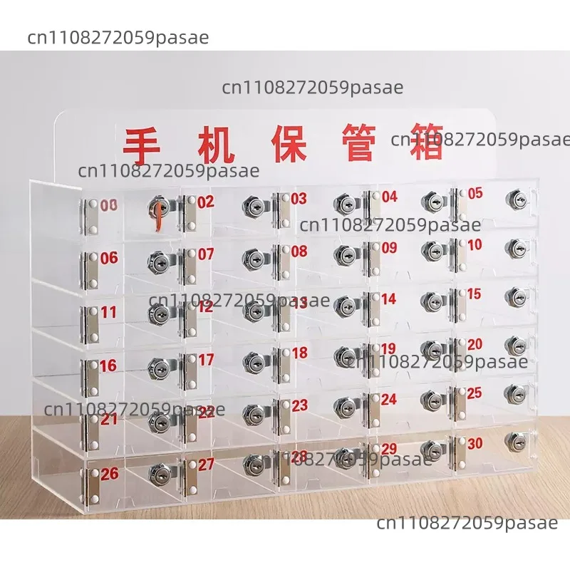 Lockable Acrylic Phone Storage Cabinet with Charging Station—Transparent Phone Storage Cabinet