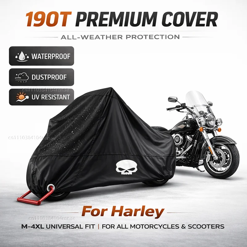 

For Harley Davidson ADV 1250 PA1250 Special Softail Sportster Touring 190T Motorcycle Cover Waterproof Dustproof UV Protection