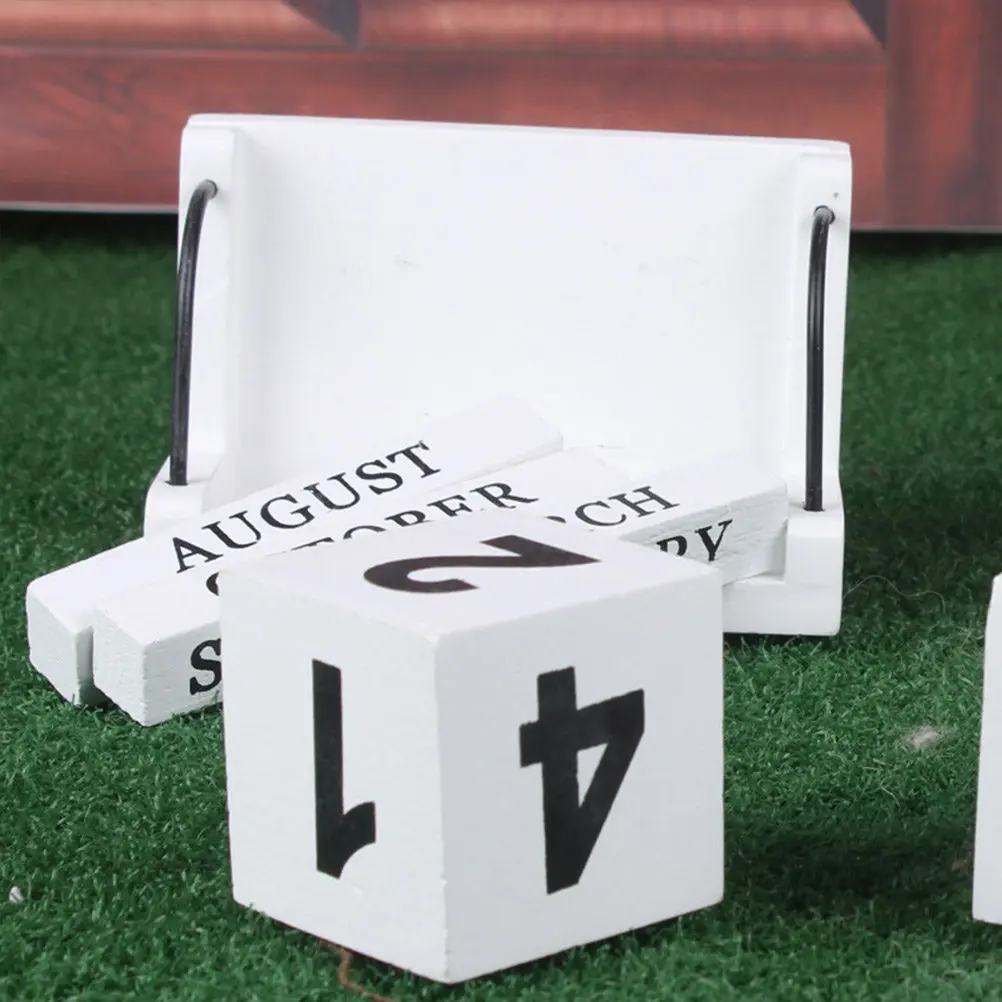 

Винтажный деревянный настольный календарь с многоразовым датовым блоком и подставкой для декора дома и кафе, деревянные изделия ручной работы, календарь для домашнего декора