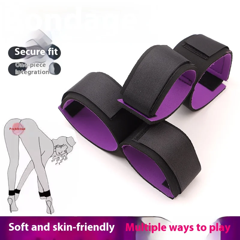 Conjunto de bondage bdsm, jogos adultos, punhos de tornozelo, brinquedos sexuais para mulheres, casais, escravo na cama, sm, alça macia, sex shop