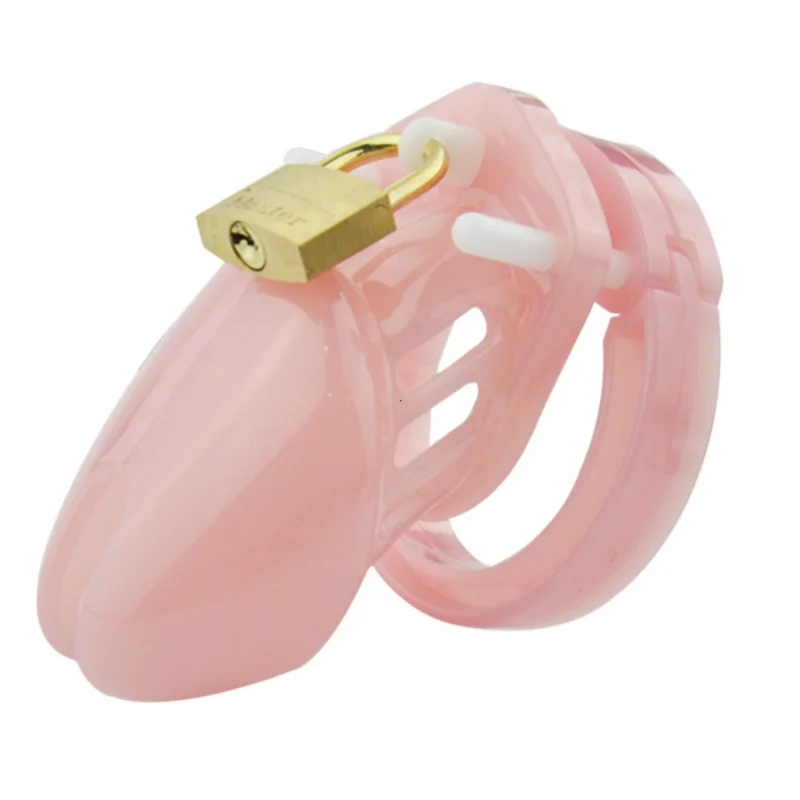 Chastity Cage Male Sex Toys Small/Standard Male Chastity Device Cock Cage with 5 Size Rings Brass Lock Locking Erotic Urethral