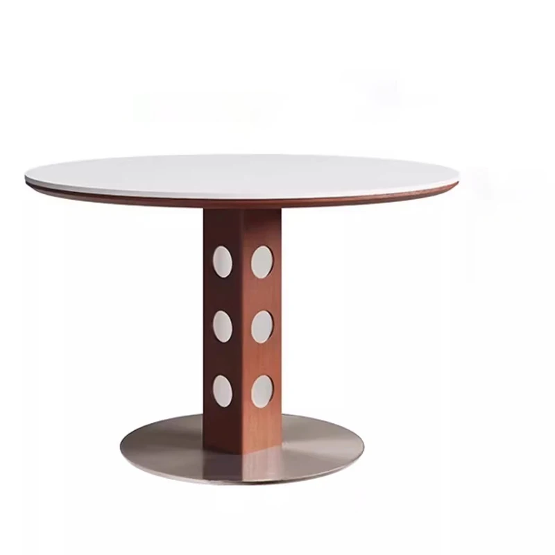 Nordic Wood Round Dining Table Vintage Decor Unique Design Coffee Dining Table Kitchen Space Saving Design Coffee Furniture