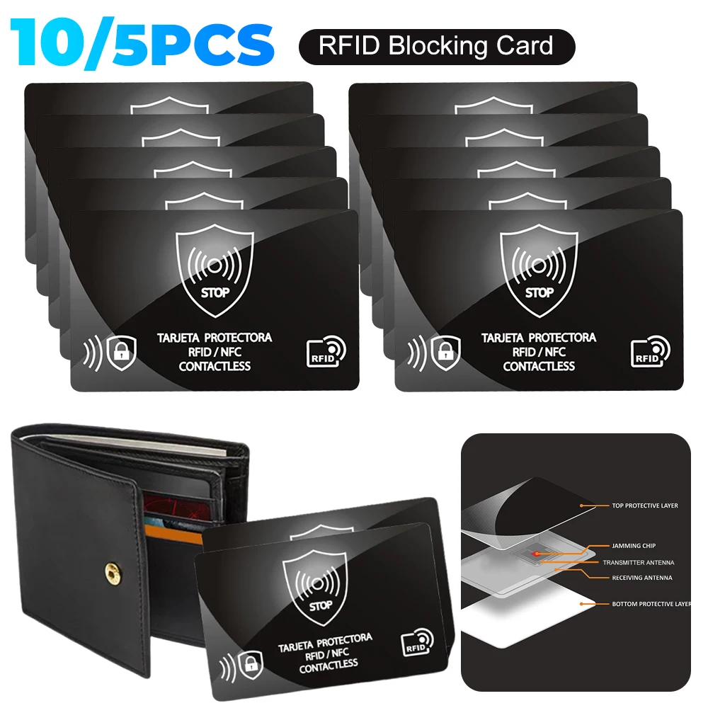 5/10PCS RFID Blocking Cards RFID Card Blocker Portable NFC Debit Credit Card Passport Protector Smart Anti-theft RFID Blocker