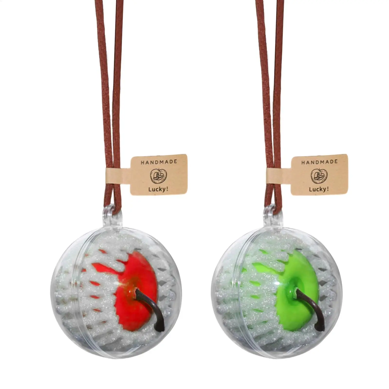Car Christmas Apples Ornament Cute Fruit Charm Pendant Rearview Mirror Decoration Pendant For Vehicle Interior Christmas Tree