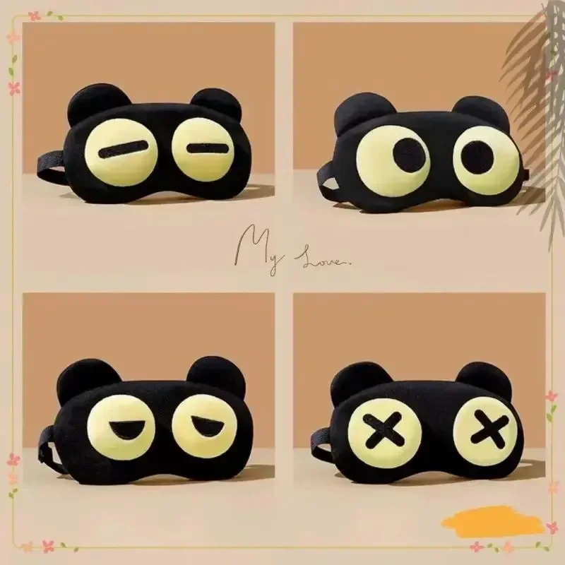 1Pcs Funny Sleep Eye Mask Cute Cartoon Cold Compress Hot Compress Light Blocking Relieve Fatigue Breathable Eye Mask