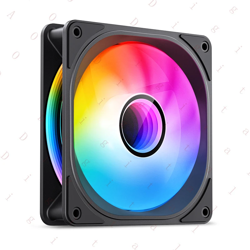 WW  for JONSBO FR606 Case Fan ARGB Three-Sided Integrated Curved Multilayer Mirror Axis 12CM Multicolor