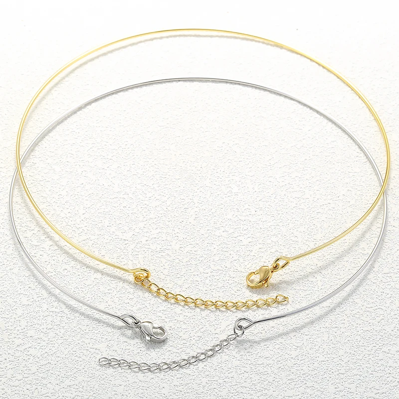 Edelstahl Feiner Runder Choker mit Karabinerverschluss, Verstellbar, Hypoallergen, Verblassungsbeständig, Schmuckherstellungszubehör: VL817 – Detail 6