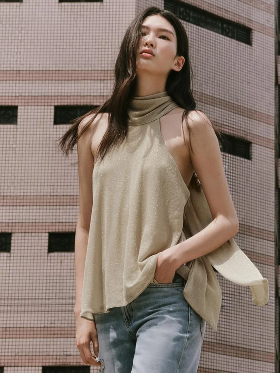 

Ele Metal Tead Bal Neline Women's irt Slimming Casual Sle Polyester Fiber No Sve Regular Length