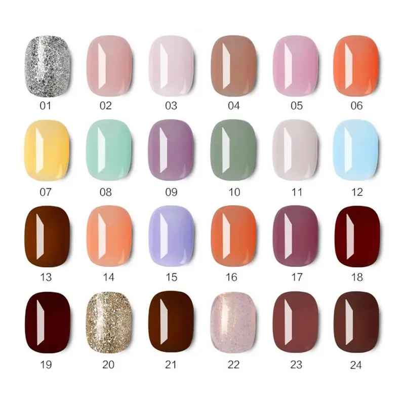 Solid Nail Gel Solid Gel Polish 24 Color Gel Nail Polish Cream Long-Lasting DI Y Nail Arts For Travel Home Nail Salons