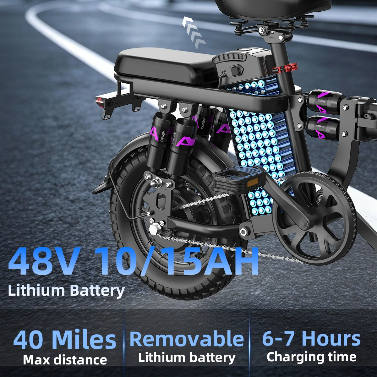 GE5 foldable electric bicycle full set of shock absorption components, for adult daily urban commuting