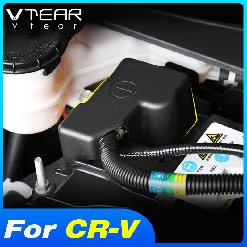 Vtear Car Negative Electrode Cover Engine Battery Dust Waterproof Protective Covers Cap Accessories For Honda CR-V CRV 2017-2021