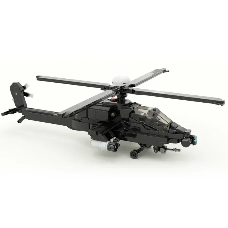 Moc Building Bricks Military Model Boeing AH-64 Apache Helicopter Technology Modular Blocks Gift Christmas Toy DIY Sets Assembly