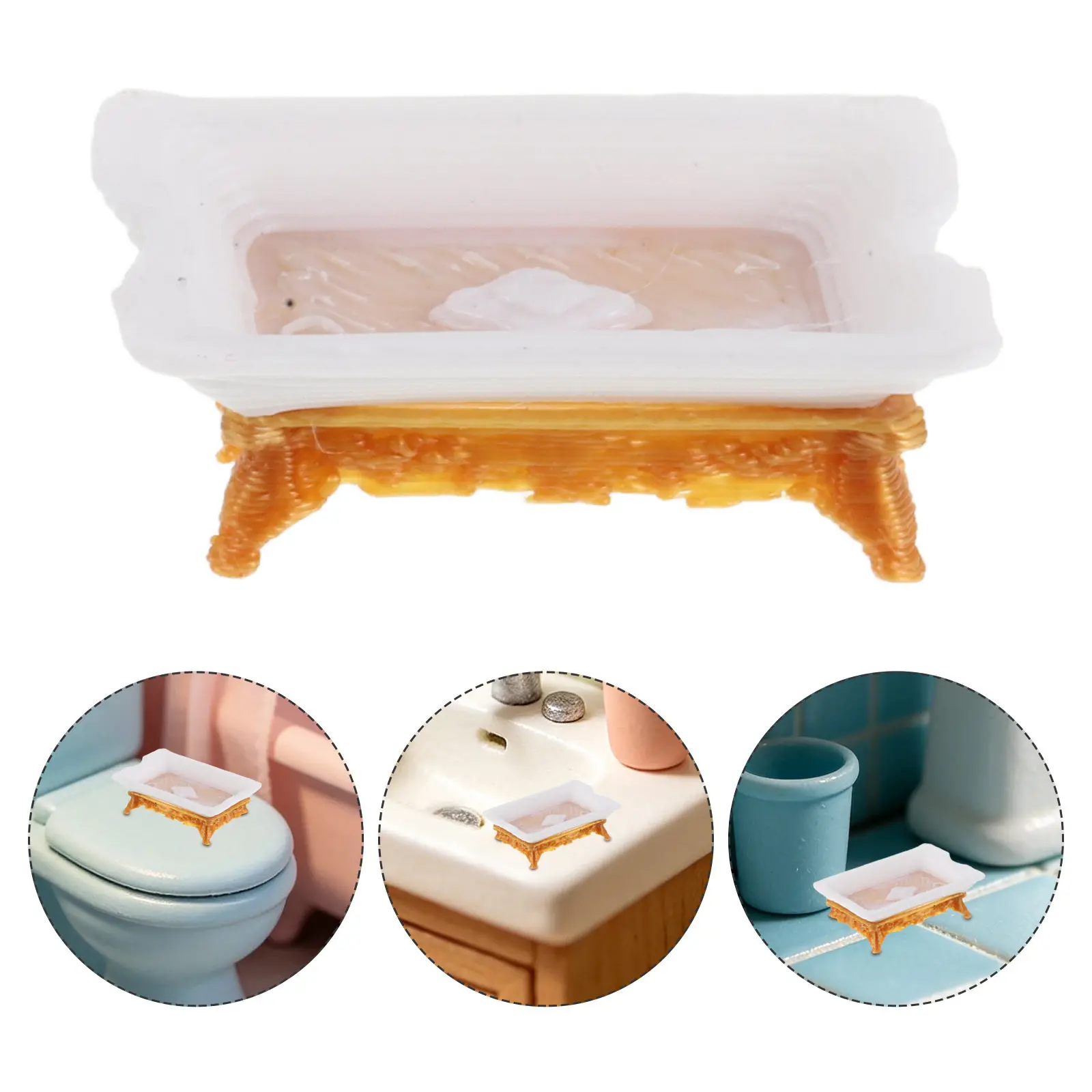 

6Pcs Miniature Bathroom Set Realistic Plastic Soap Tray Toothbrush Toothpaste Accessories for Dollhouse Decoration Party Favor