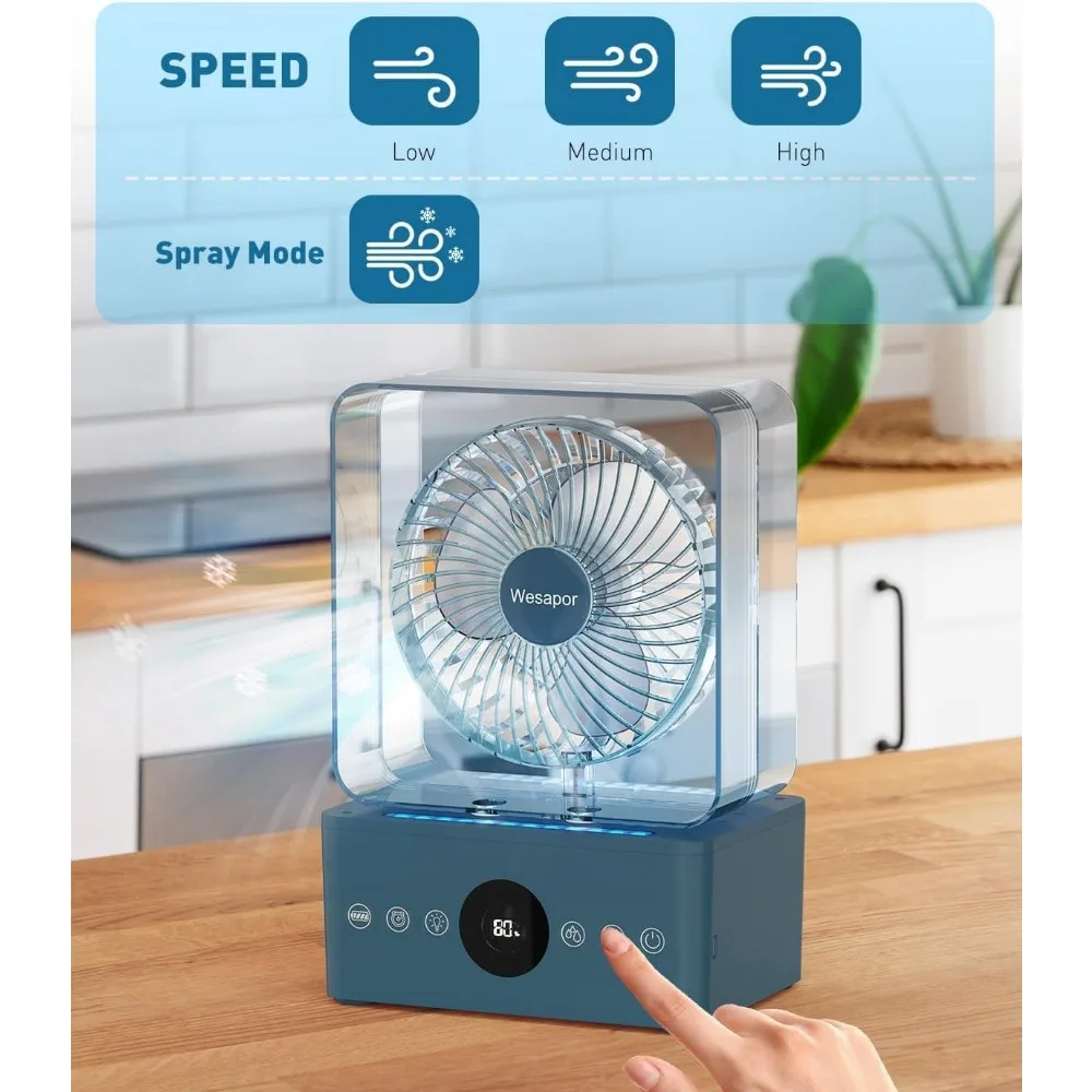 Haoyunma Draagbare Airconditioners Koelventilator Met, Stil Met 3 Snelheden, 1000Ml Verdampende Persoonlijke Airconditionerventilator Met