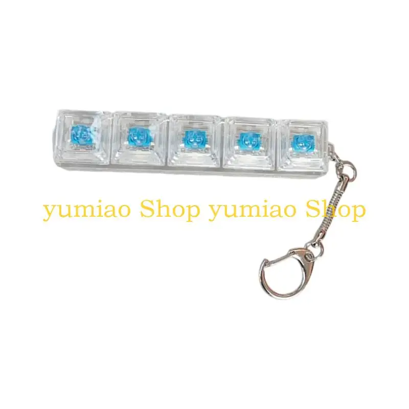 587B Clear Keyboards Keychain Pendant Backpack Pendant Desktop Accessories Decompression Press Tool