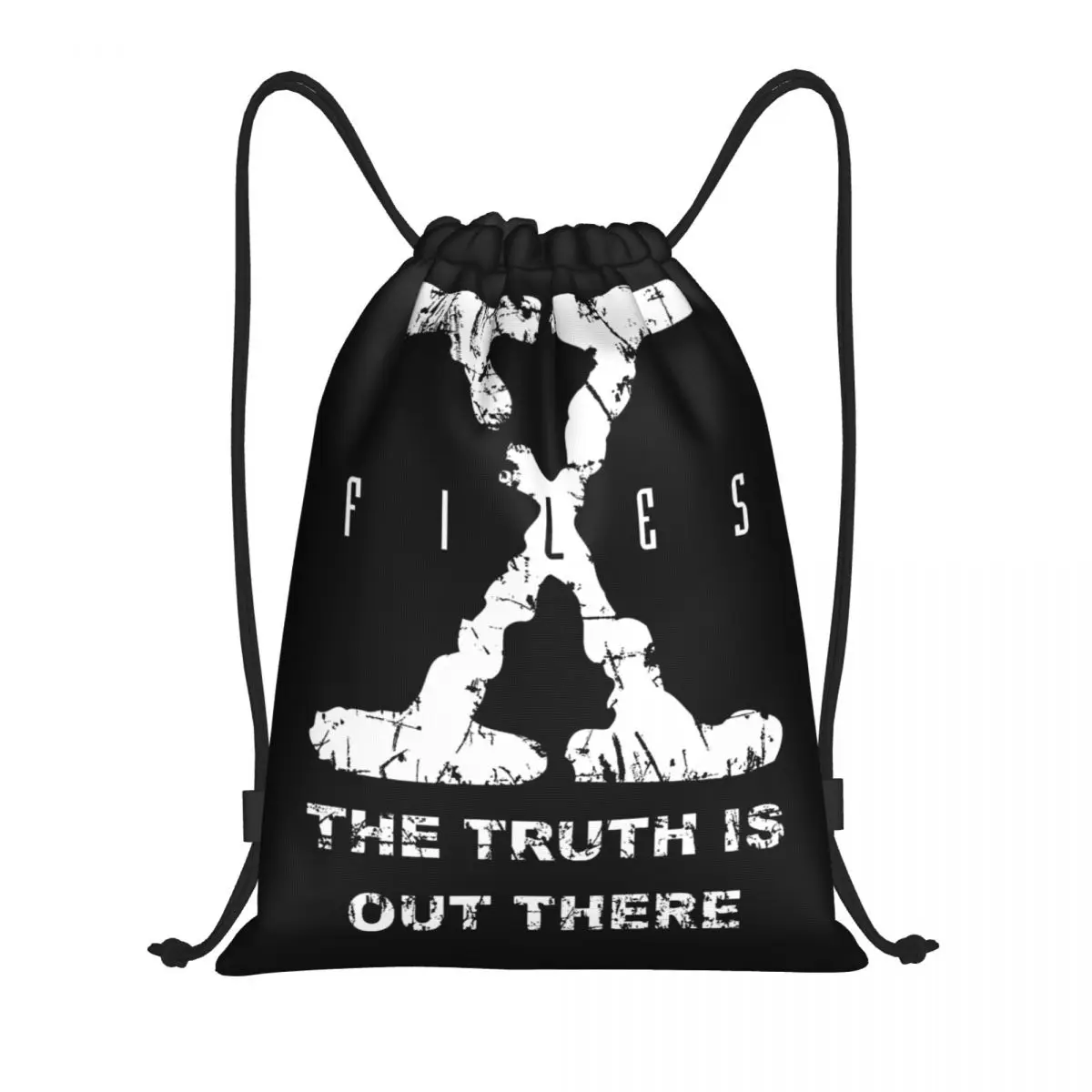 

X-Files Grunge Drawstring Backpack Sports Gym Sackpack X Movies String Bag for Cycling