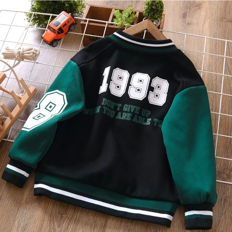 2024 New Children\'s Baseball Jacket Boy Bomber Jacket Spring And Autumn Cool Boy Coat Kids Letter Print Outerwear 3-14Y