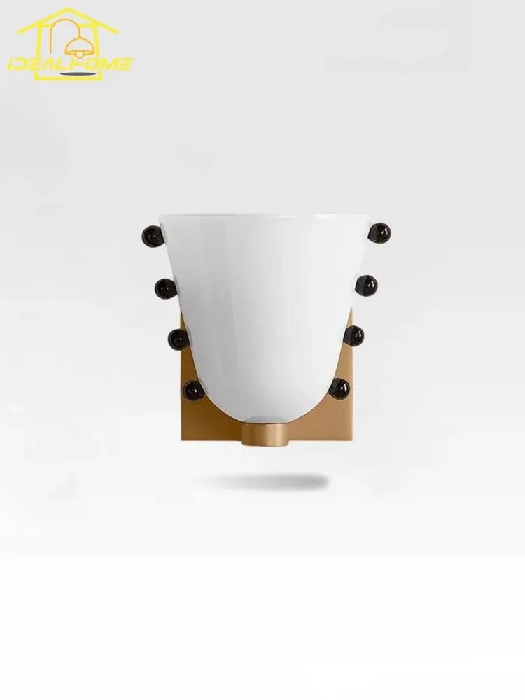 

French Design Cream Wind Atmosphere Glass Wall Lamp LED Background Colorful Wall Sconces Living Room Bedroom Bedside Studio Cafe