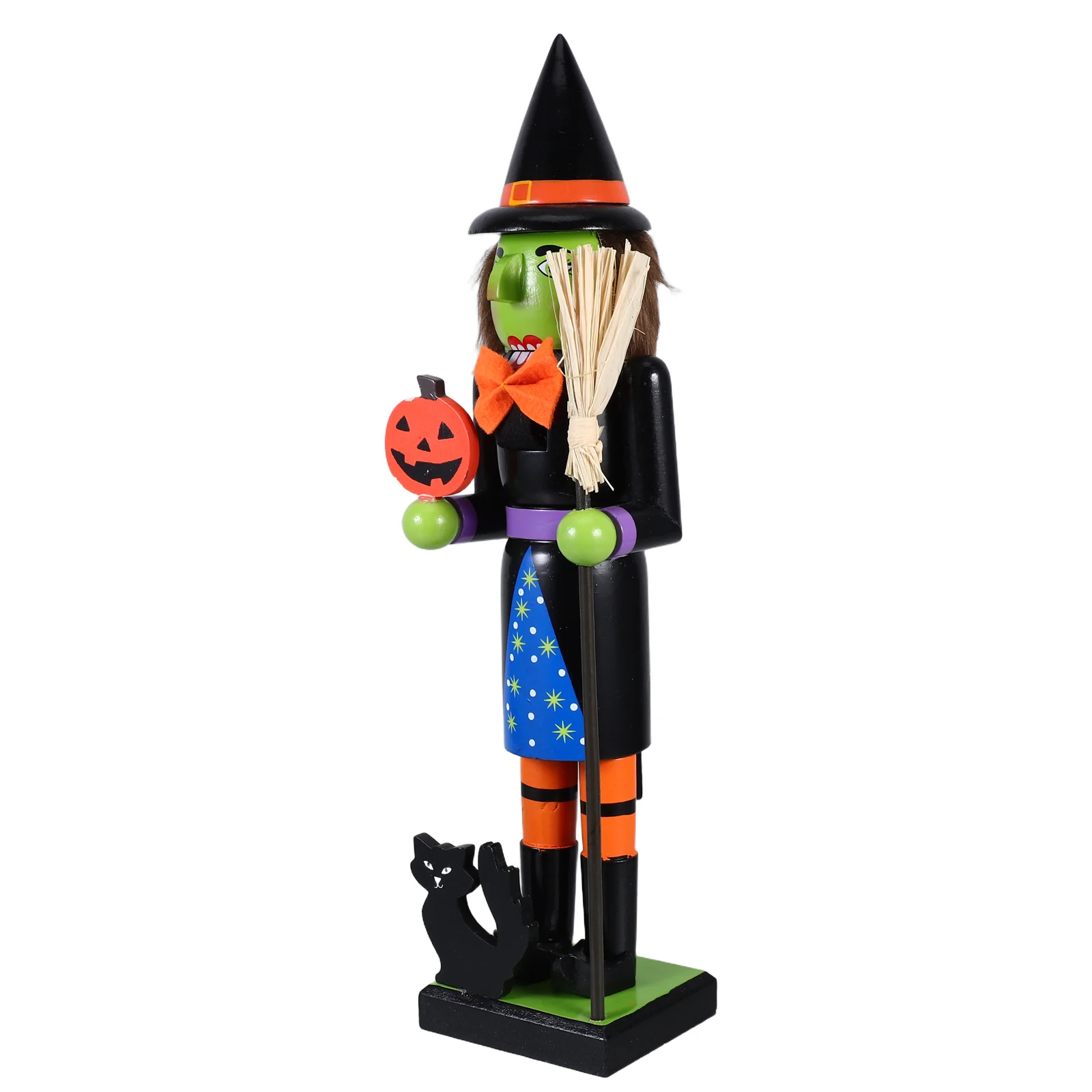 

Halloween Pumpkin Nutcracker Wooden Handpainted Jack-O-Lantern Nutcracker Spooky Indoor Halloween Decoration Party Favor