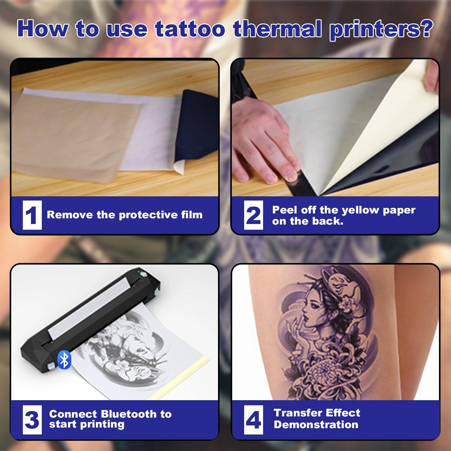 10/20/30/40/50/100Pcs 4 Ply A4 Tattoo Transfer Paper Thermal Stencil Carbon Paper for Tattoo Thermal Printer Tattoo Supplies