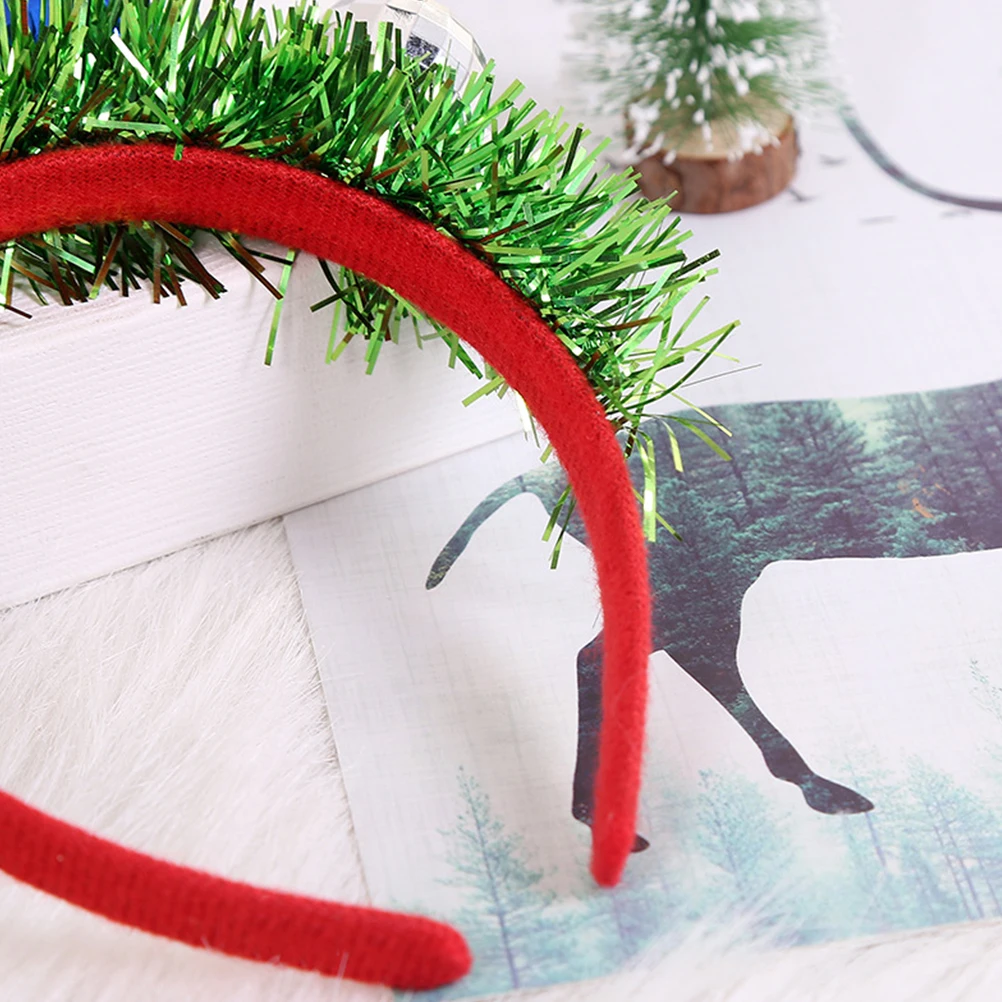 

4 pcs Christmas Spotlight Ball Headband Holiday Head Garland Festive Xmas Party Wear One Size Fit Most Green Hair Styling Tool