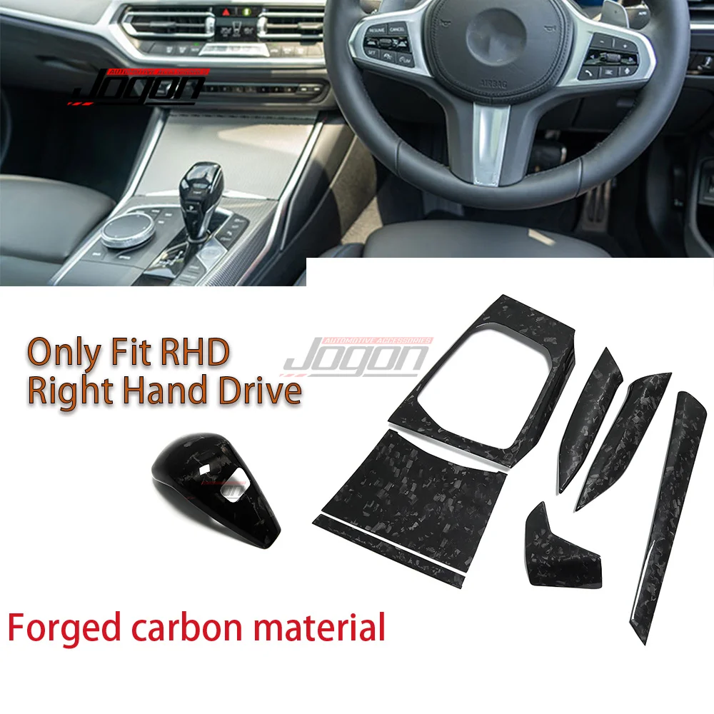 

RHD Carbon Fiber Car Inner Central Control Dashboard Gear Shift Knob Panel Cover Trim For BMW 3 4 Series G20 G26 2020-2022 i40