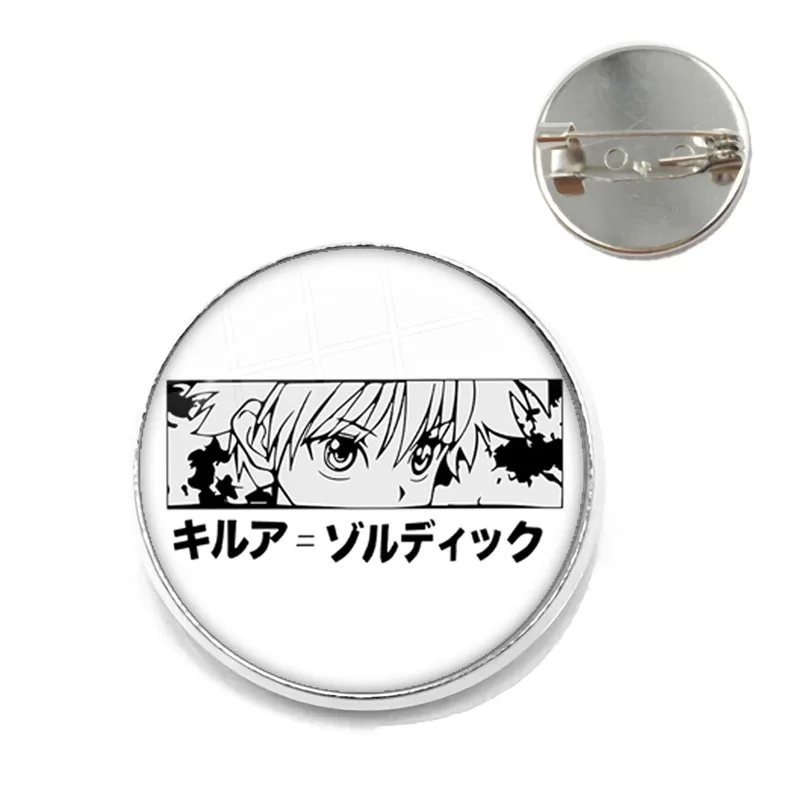 Anime Hunter x Hunter Hisoka Testing Glass Dome Pin Badge Cosplay Kurapika Killua Zoldyck GON·FREECSS Number Brooch Gift