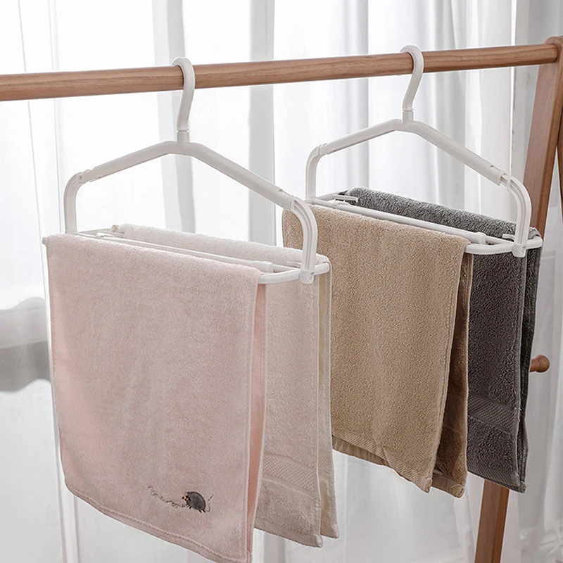 New··Plastic Clothes Hanger With Clip Space Saving Scalable T-Shirt Dress Coat Towel Hanger Accessories Home Closet Balcony