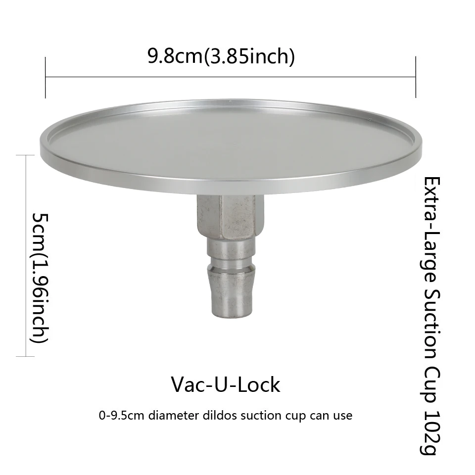 3.8'' Metal Suction Cup for Linear Actuator Attachment Holder Vac U Lock Telescopic Machine Vibrator Quick Mechanism Connector