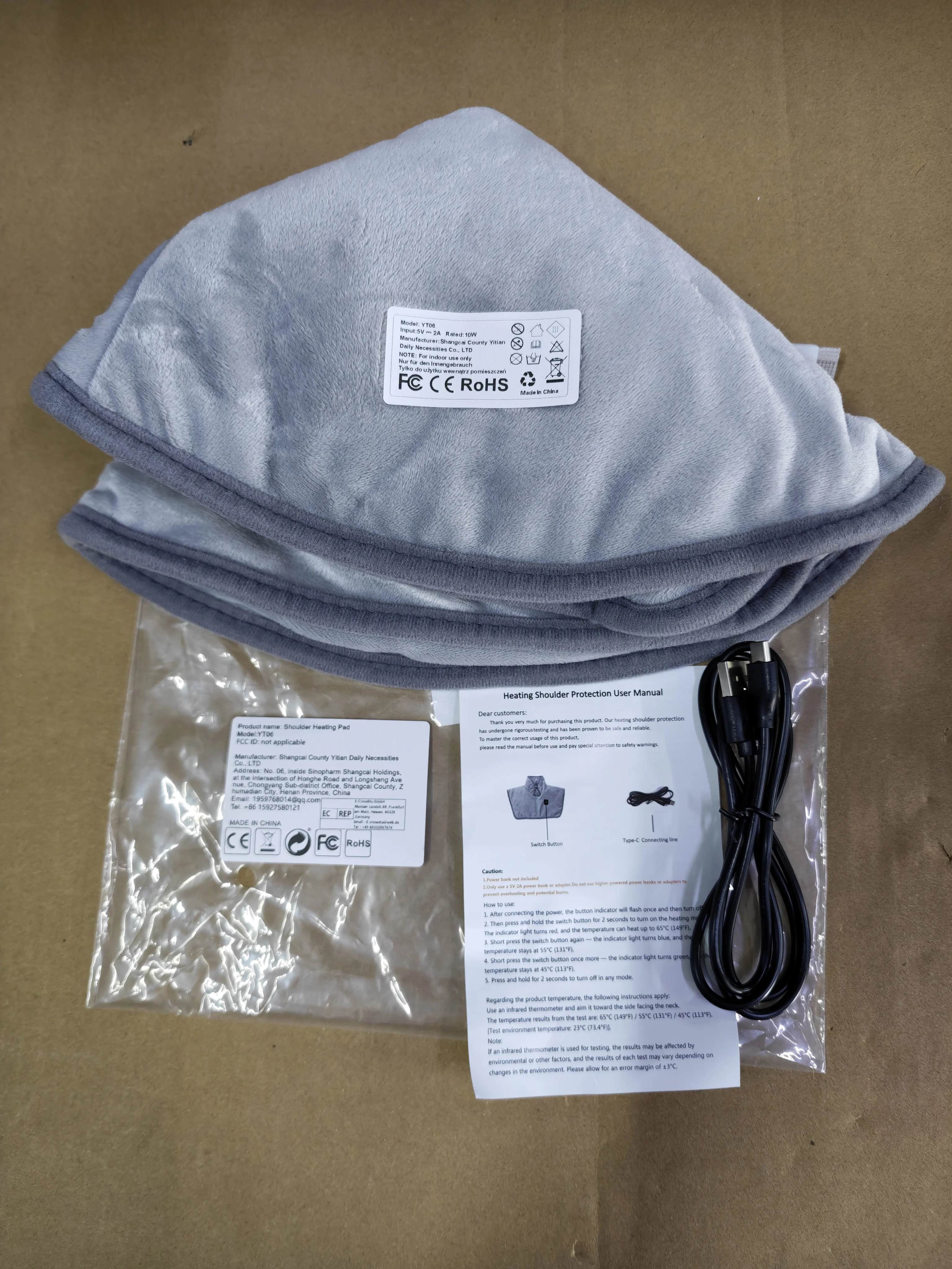 Electric Heating Shoulder Neck Pad USB Cervical Brace Wrap Thermal Compress Massager Relieve Fatigue Warm Back Brace Tool