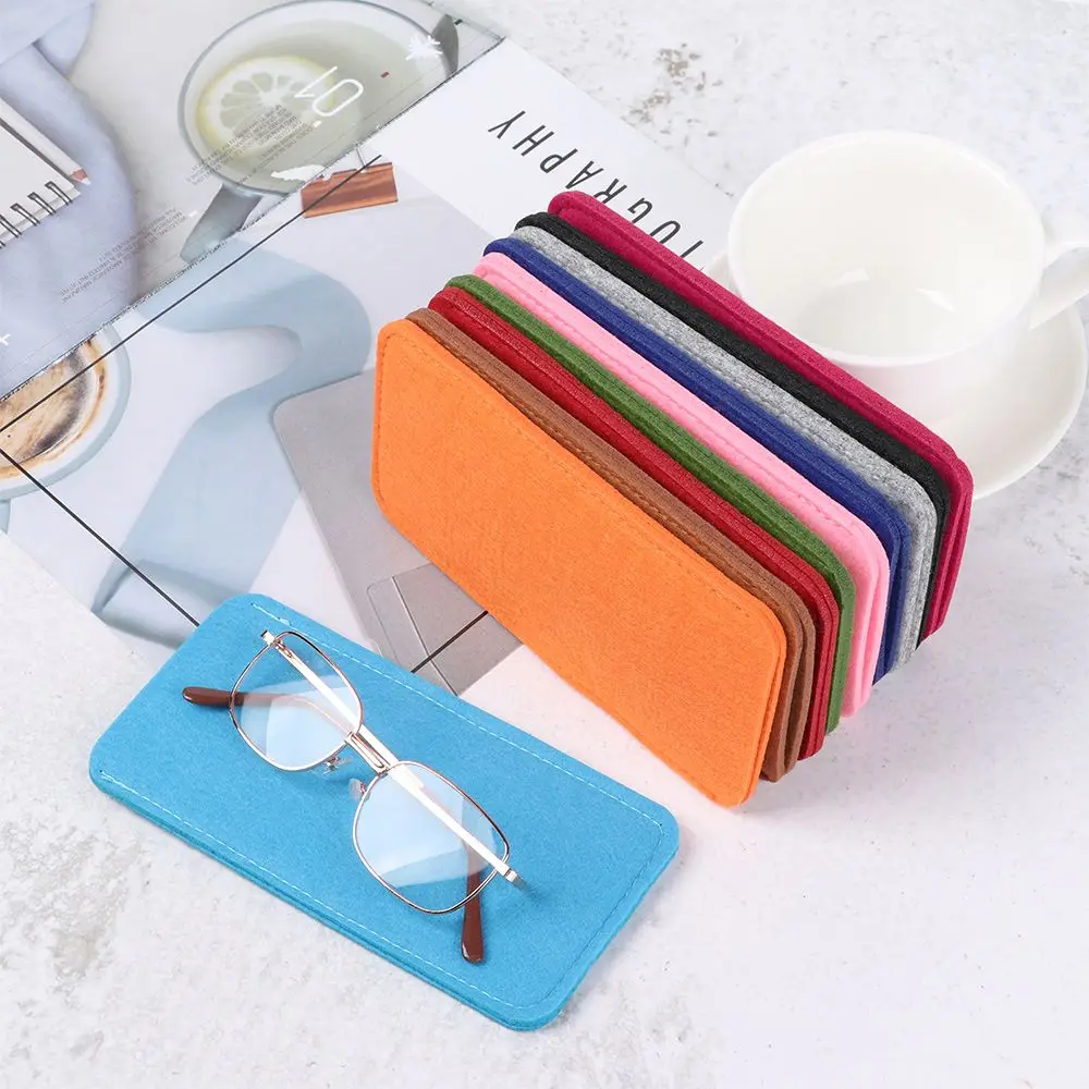 Pure Color Soft Felt Cloth Portable Eyeglasses Sleeve Eyewear Protector Glasses Case Reading Glasses Pouch