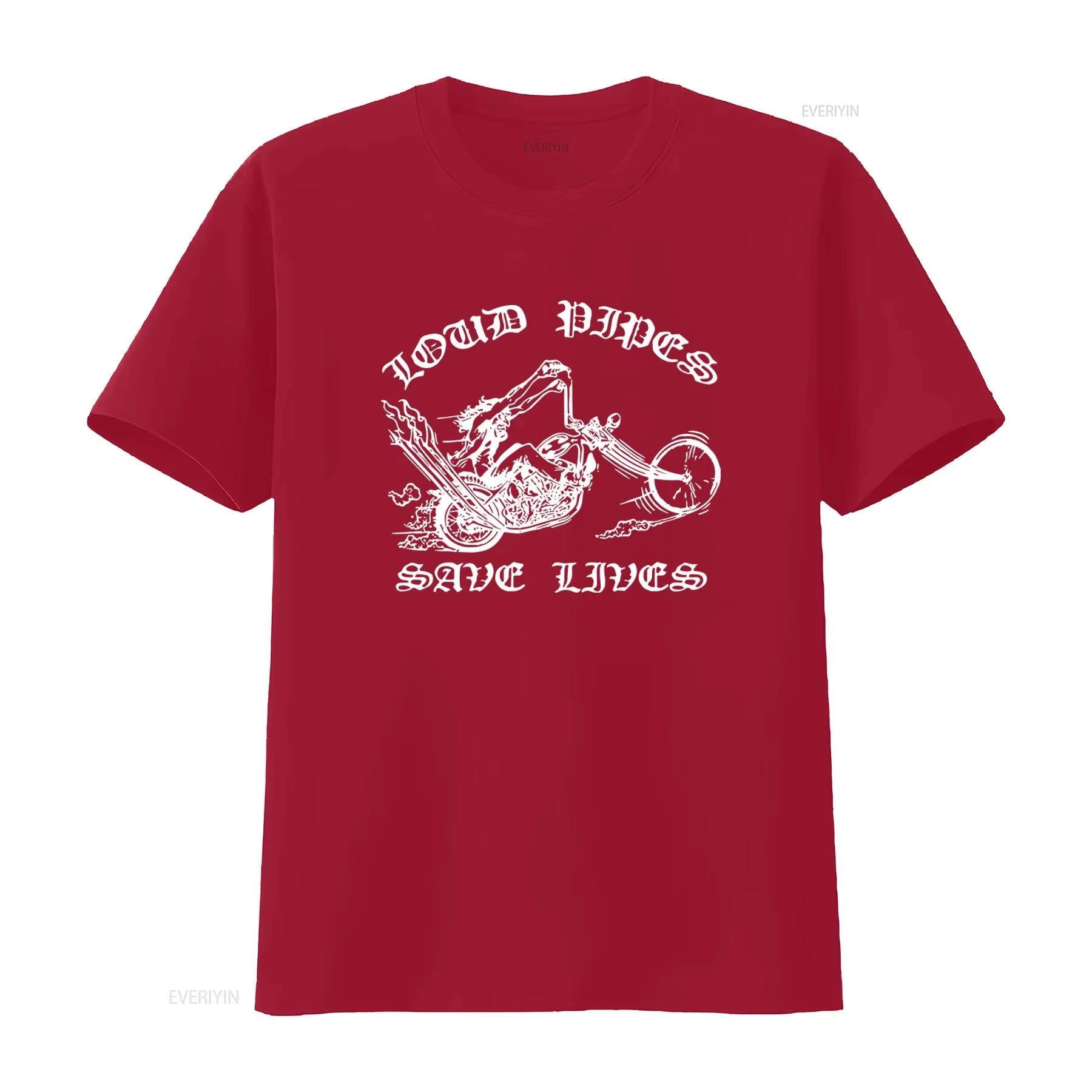 2026 New Loud Pipes Save Lives Motorcycle Biker Chopper Design Charcoal T Shirt for Men OZ9132 Vintage Washed