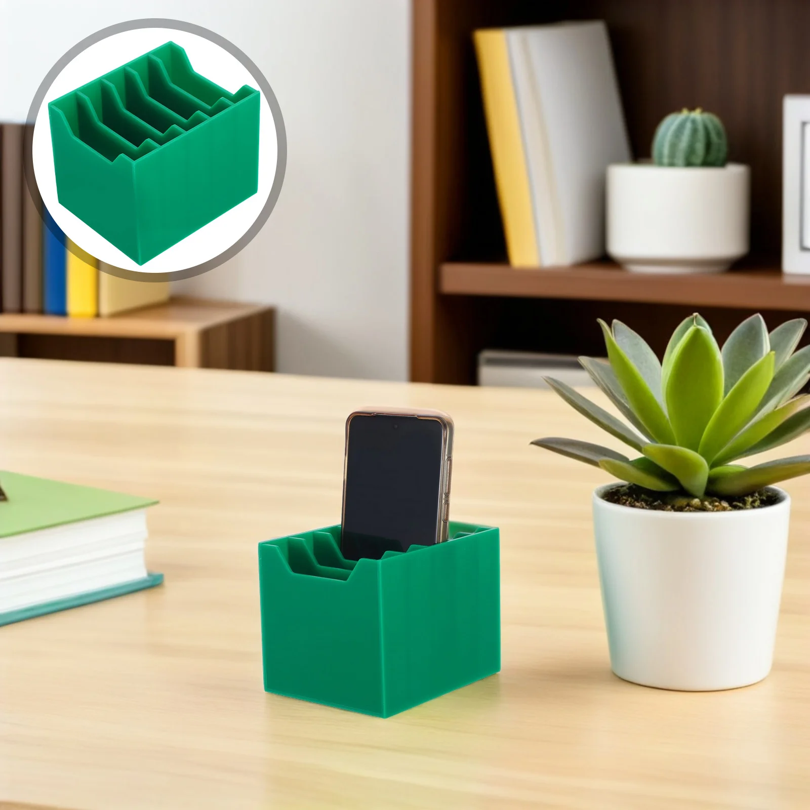 Desktop Acrylic Phone Organizer Multi-Compartment Storage Box Stand Office Meeting Classroom Phone Holder Management Rack