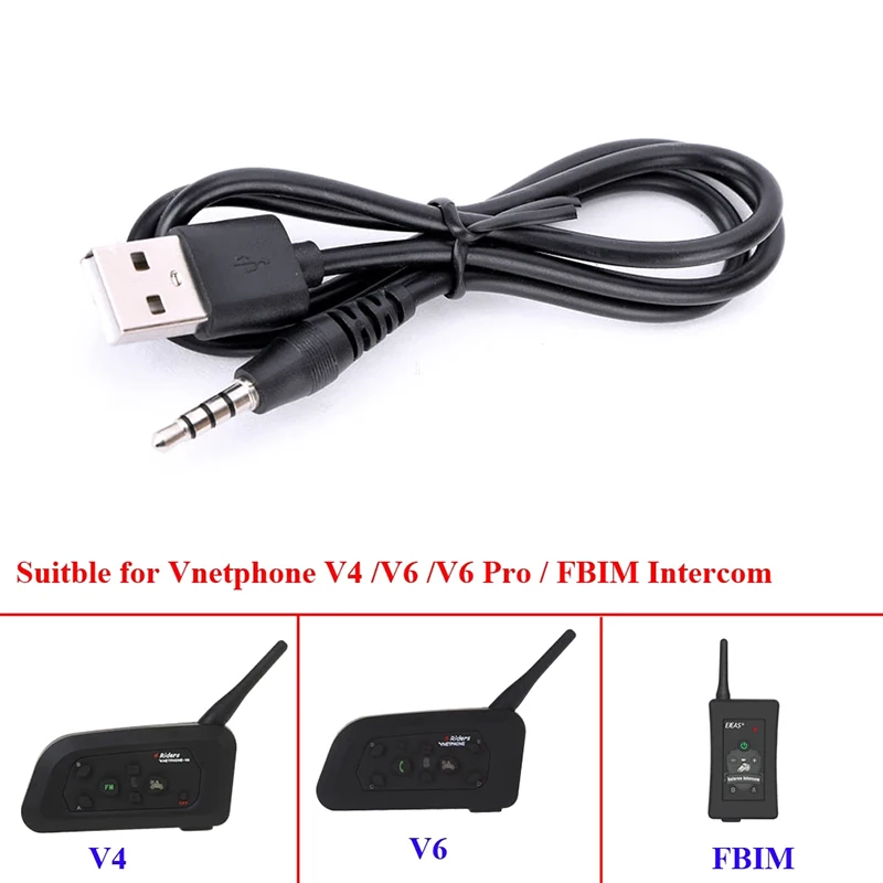 Аксессуары для шлема, Интерком, зарядный USB-кабель для aoas Vnetphone V4C V6C V6 V4 V6 Pro FBIM, гарнитура для мотоциклетного шлема