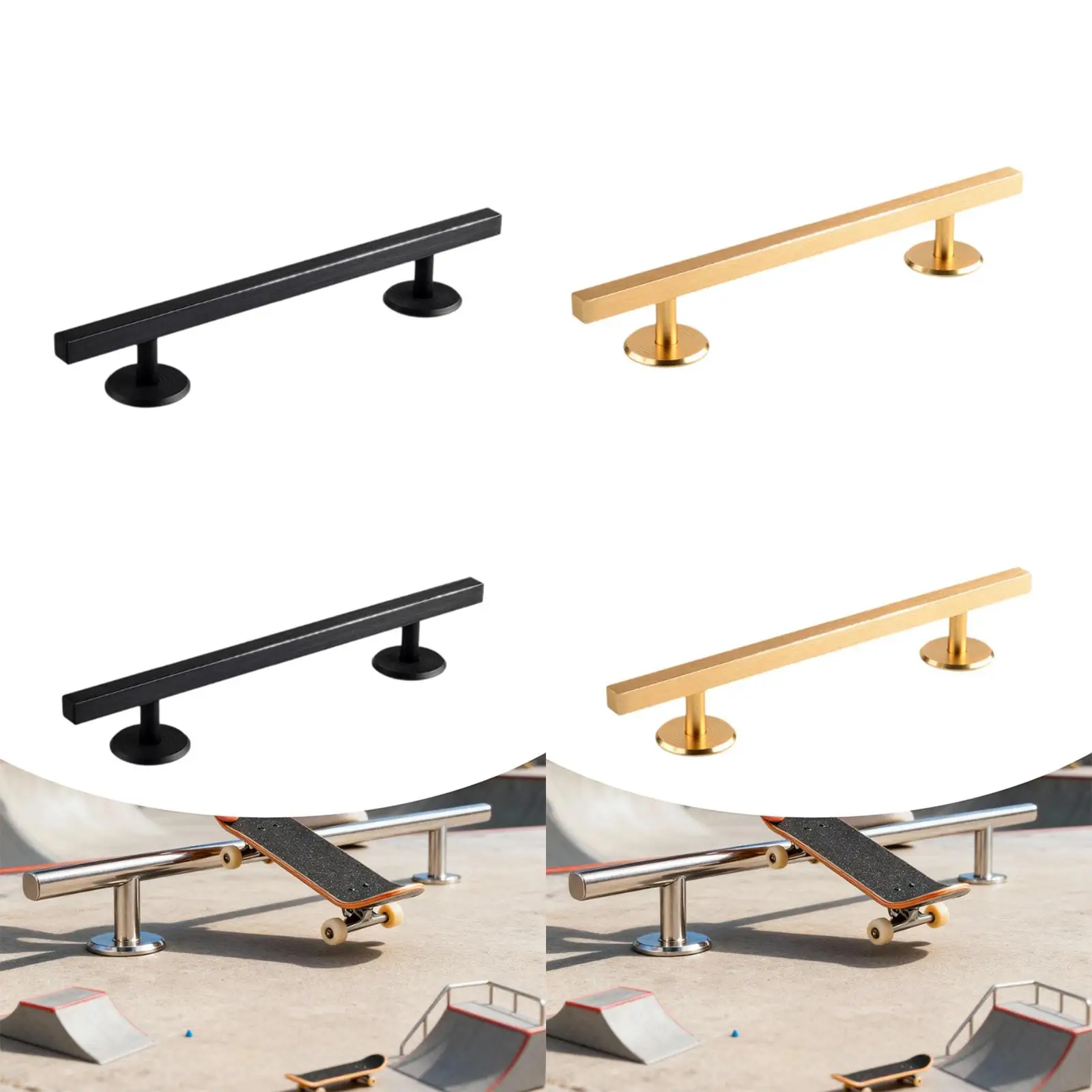 Fingerboard Rail Professional Grinding Surface Metal Square Rod Skateboard Prop for DIY Park and Skill Training