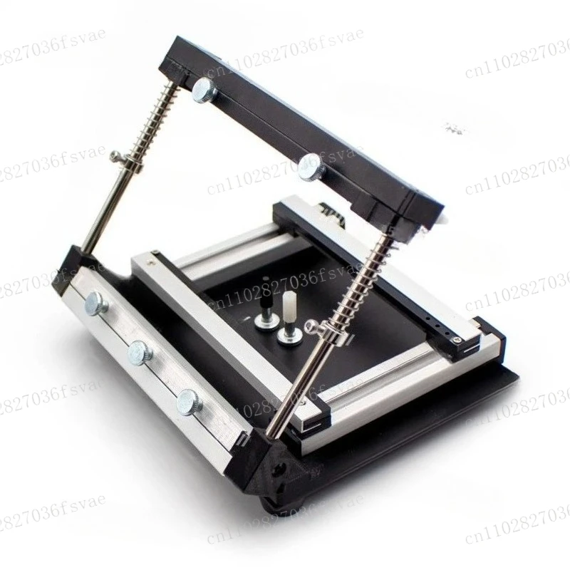 SMT PCB Steel Mesh Solder Paste Printing Table,100x100MM Manual Small Screen Printing Station view 5