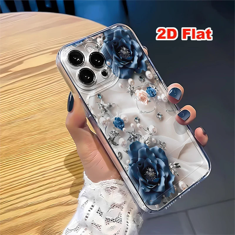 2D Flat Soft Silicone Phone Case For iPhone 17 Pro Max 16 18 Pro 13 11 15 14 Plus 12 17 16E 17Promax Shockproof Transparent Funda Cover