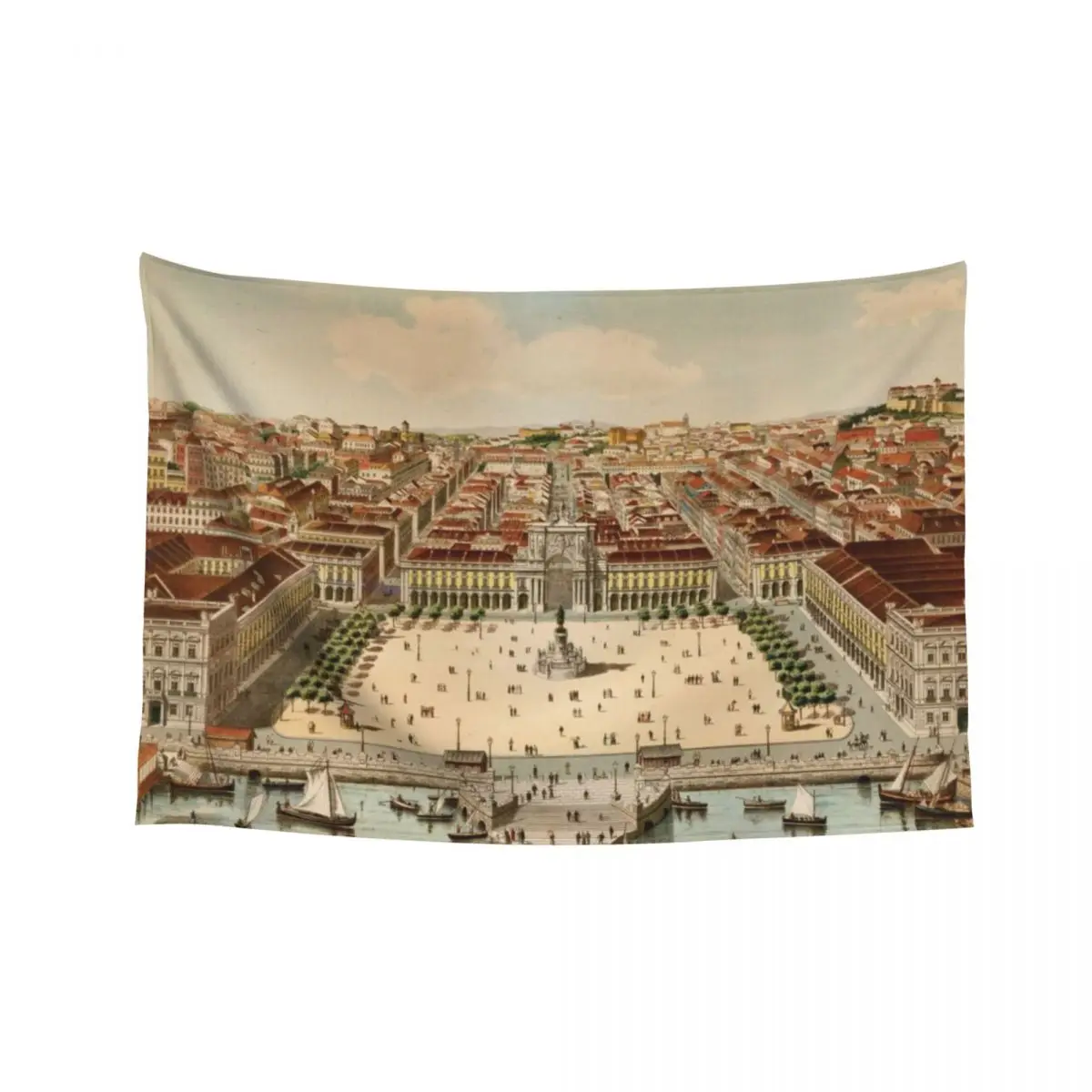 

Vintage Map of Lisbon Portugal (1860) Tapestry Wall Hanging Room Decor Cute Wall Tapestries Decorative Wall Tapestry