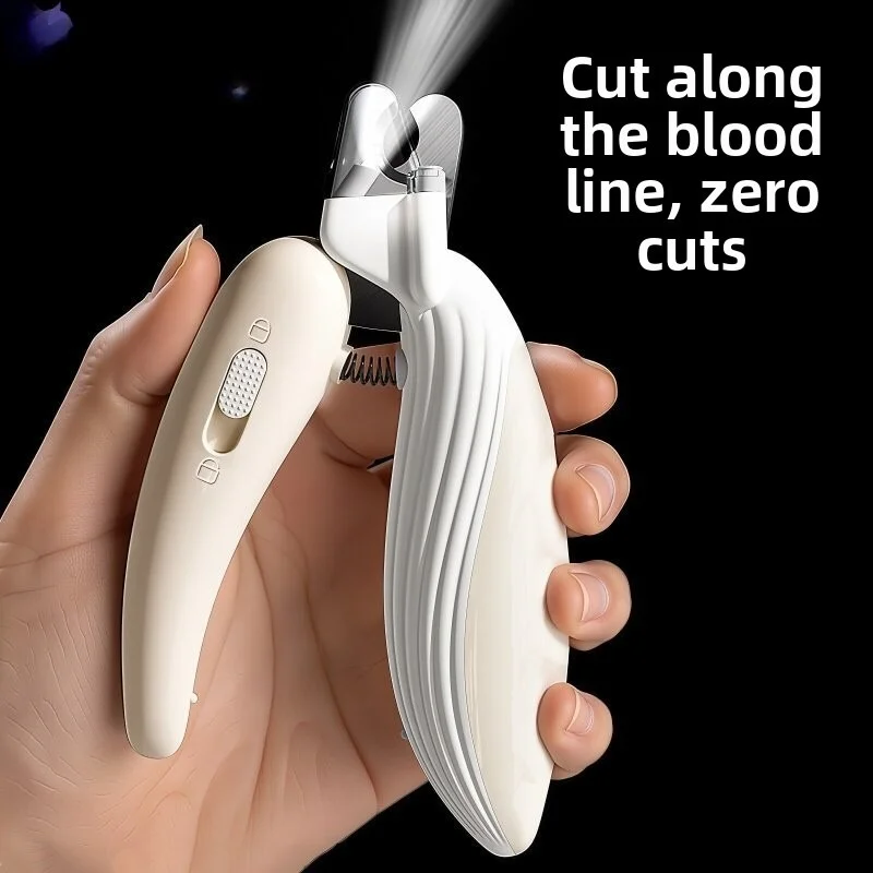 LED Pet Nail Clippers Dog Cat Bloodline Indicator Safety Guard Stainless Steel Blade USB Rechargeable Low Noise Grooming Tool
