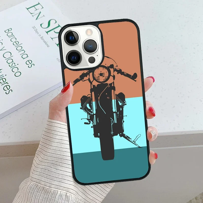 Capa de telefone de motocicleta, capa para iPhone SE 2020, 15, 14, 13 Pro Max, 12, 11 Pro Max, Apple 8 Plus, 7, XR, XS