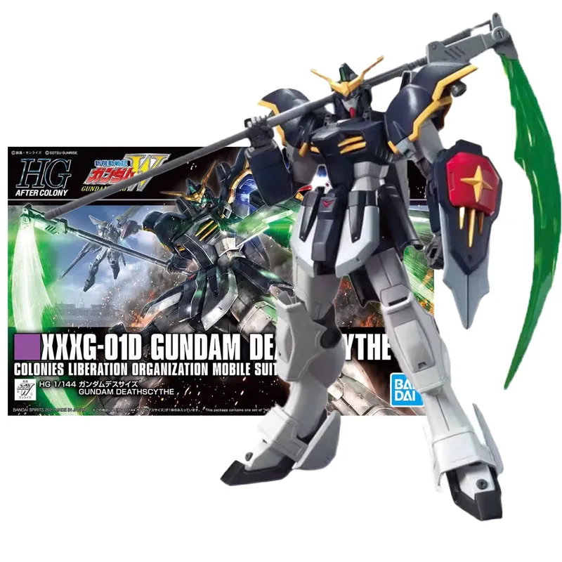 Bandai Original HGUC 1/144 GUNDAM Anime DEATHSCYTHE GUNDAM Action Figure Assembly Model Kit Robot Toy Gift for Boys Kids