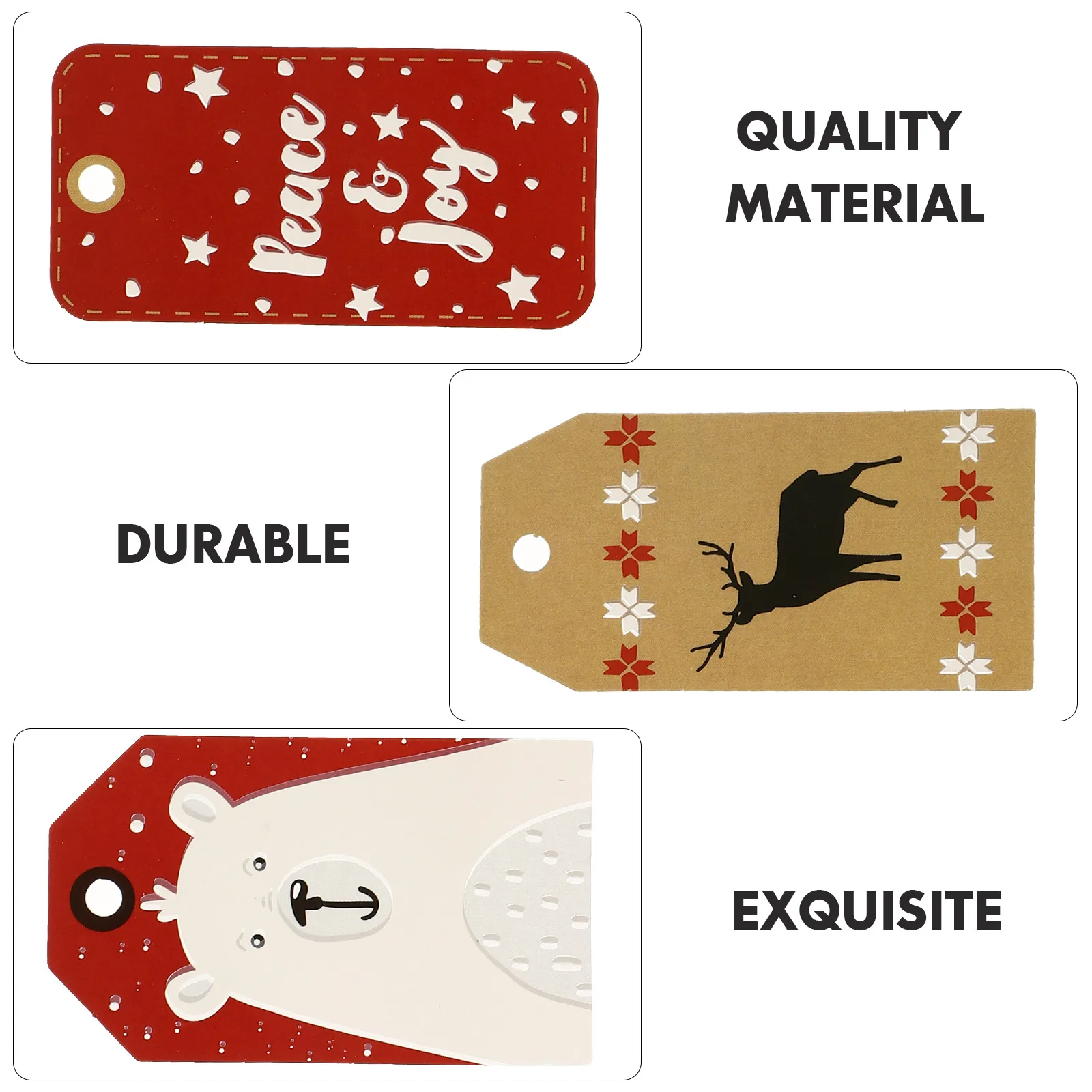 

24Pcs Xmas Tree Hanging Paper Tags Durable Christmas Gift Label Pendants Decorative Party Supplies Xmas Hanging Tags