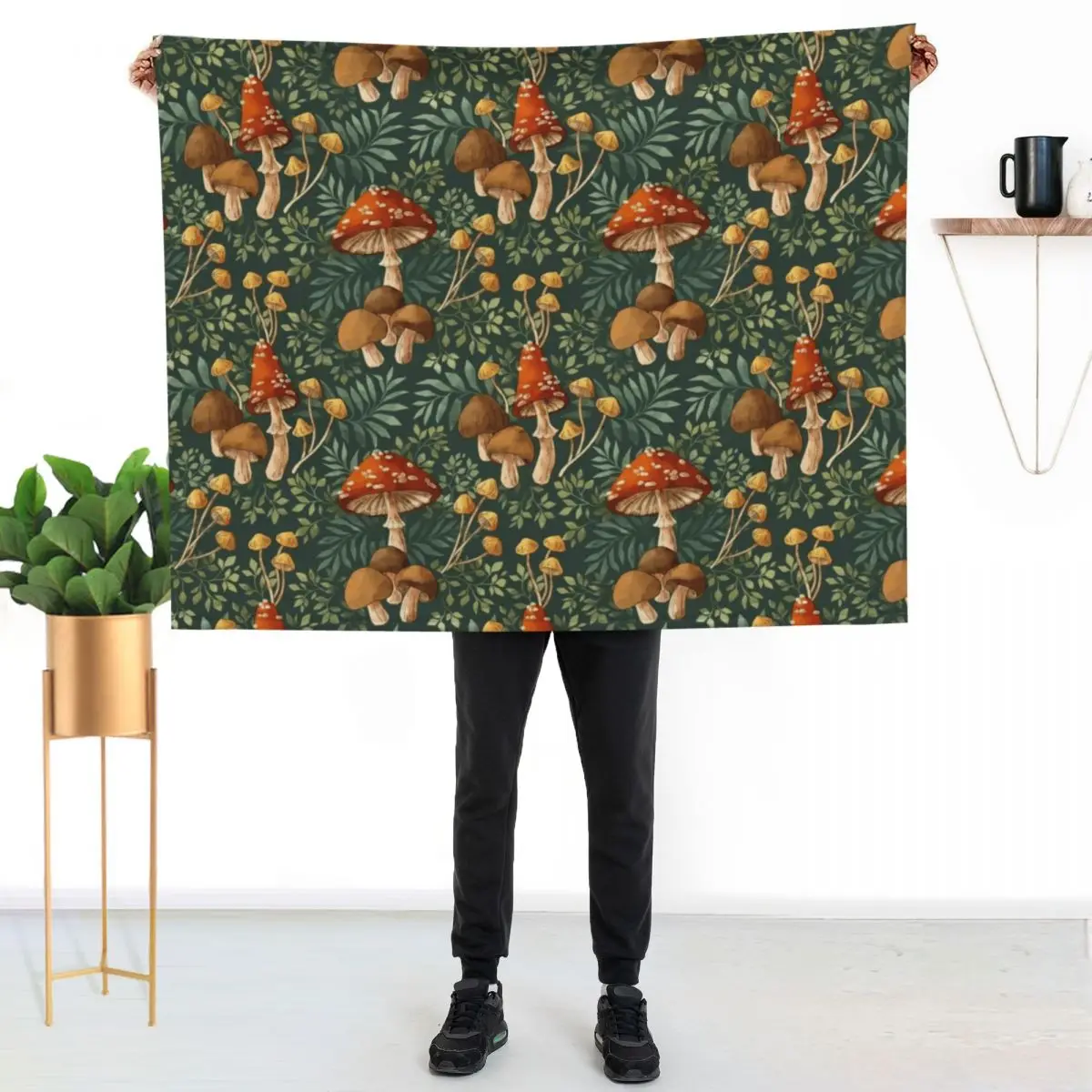Woodland Mushroom Spray Throw Blanket Decorative Beds for sofa For Decorative Sofa halloween Bed for winter Blankets