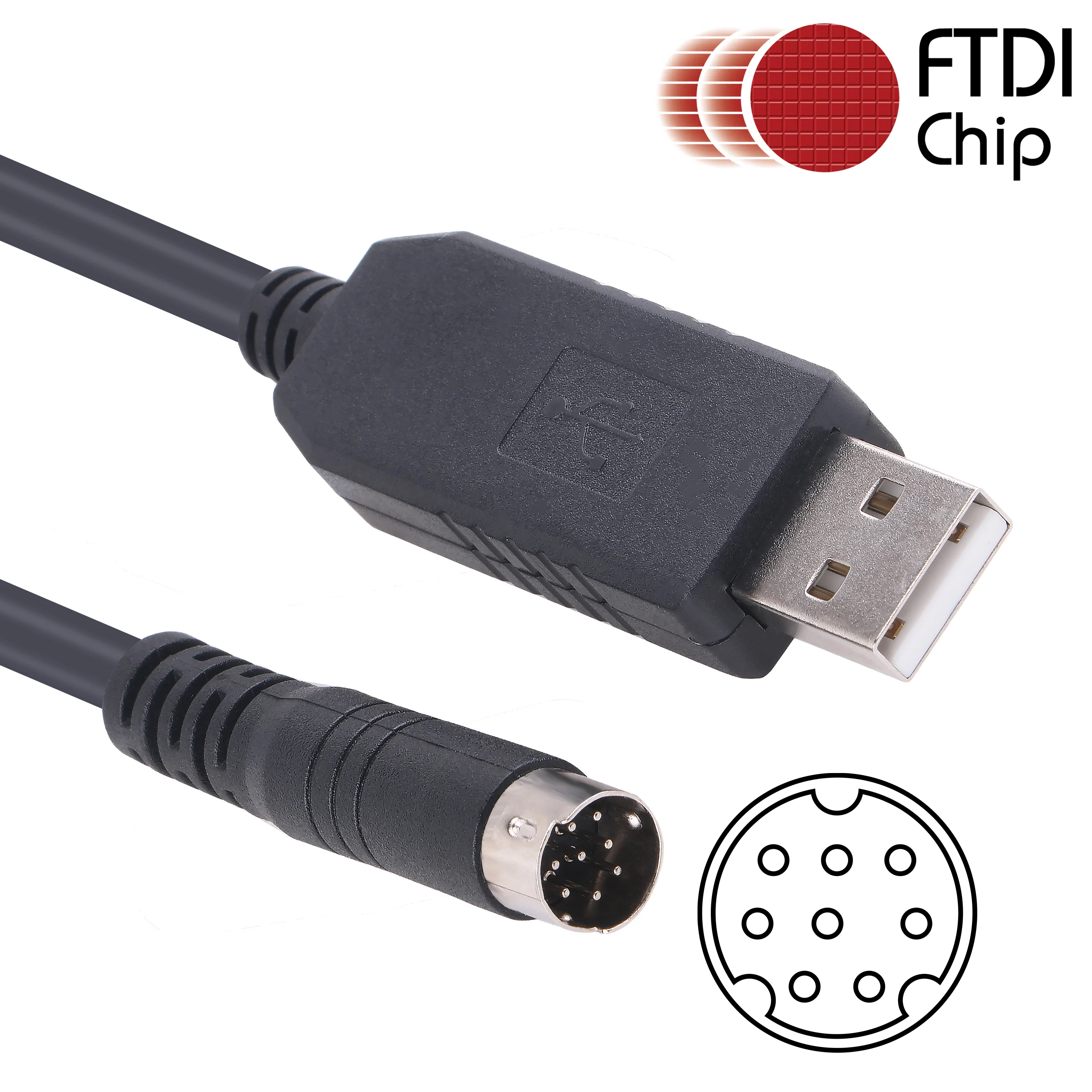 USB Programming Cable for Yaesu Cat 8 Pin FTDI Compatible with  CT-62 FT-100 FT817 FT-857 FT-897 FT8-817ND FT-857D FT897D