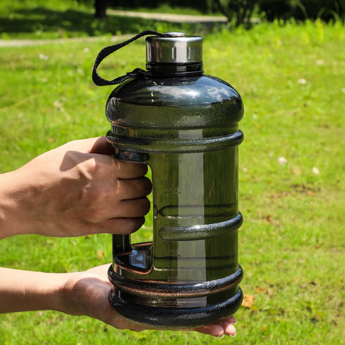 74.5oz سعة كبيرة إبريق ماء رياضي محمول نصف جالون قارورة مانعة للتسرب زجاجة لياقة بدنية للتخييم في صالة الألعاب الرياضية زجاجات مشروبات متينة #4