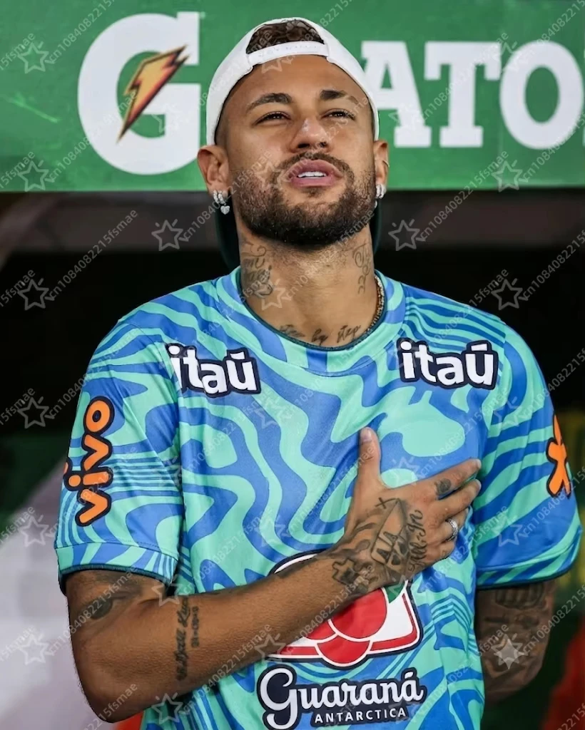 Brazil Style Wavy Pattern Football T‑Shirt Blue‑Green Tone Short Sleeve Quick‑Dry Sports Gym Training Tops Unisex Men Kids