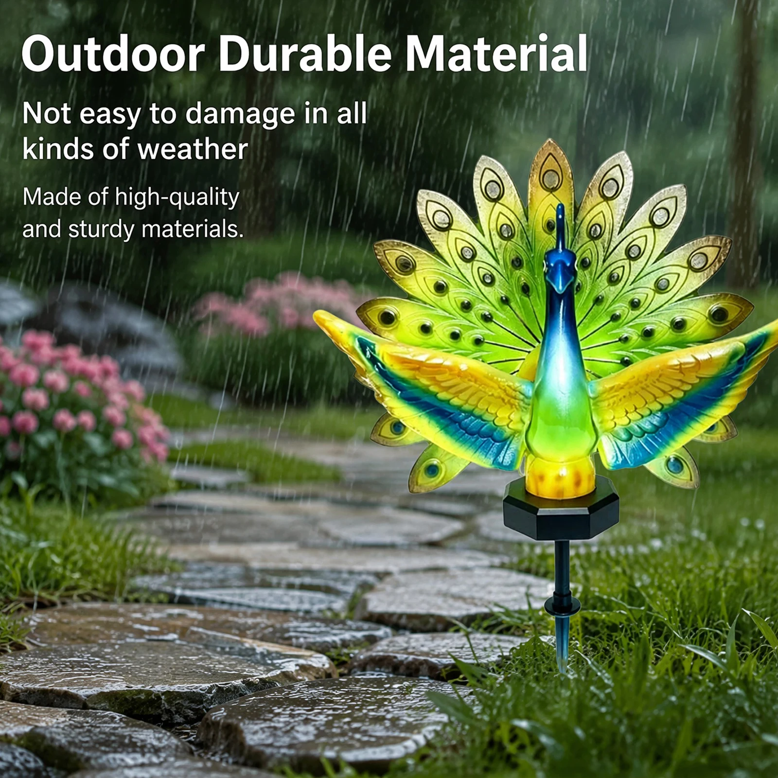 Escultura Solar de Pavo Real p - Outdoor Lighting Yard Stakes reseña y precio